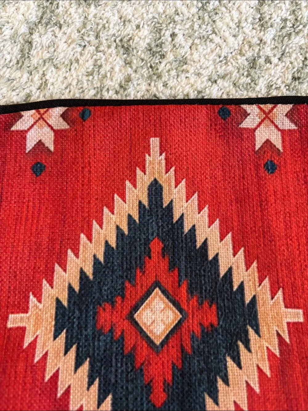 Navaho Santa Fe Stylized Red Geometric Southwestern Travel Bag NWT 8.5x7.75”